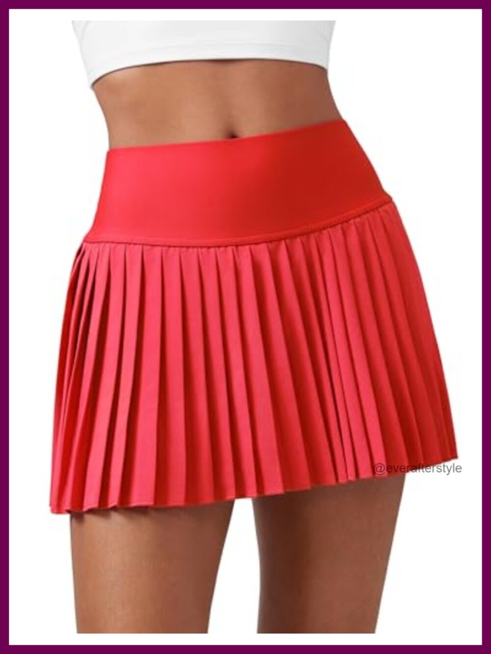 High Waisted Pleated Tennis Skirt with Built-in Shorts and Pockets